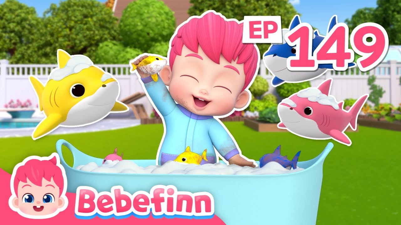 Baby Shark's Fun Bath TimeㅣEP149ㅣHealthy Habits for KidsㅣBebefinn Nursery Rhymes img